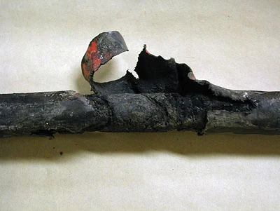 Burnt cable insulation